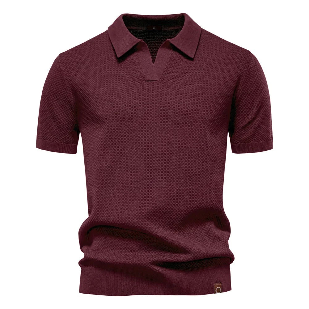 Men’s Textured Knit Polo Shirt
