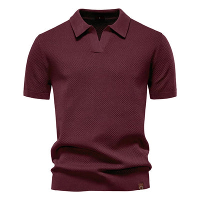 Men’s Textured Knit Polo Shirt