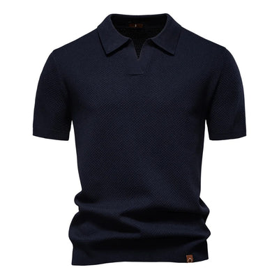 Men’s Textured Knit Polo Shirt