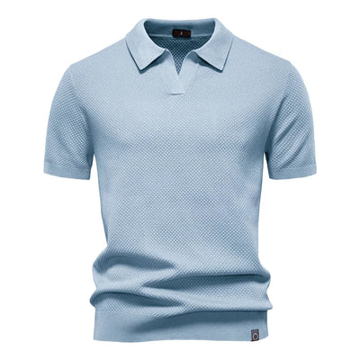 Men’s Textured Knit Polo Shirt