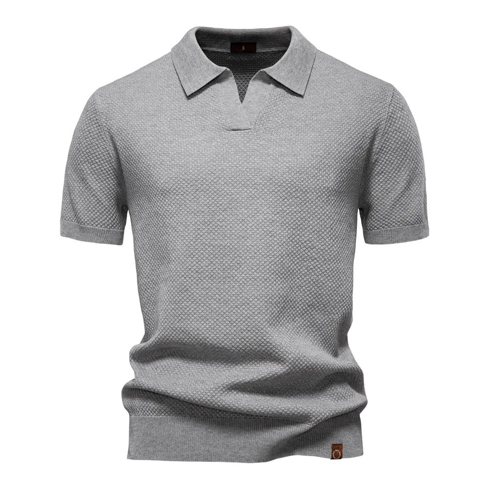 Men’s Textured Knit Polo Shirt