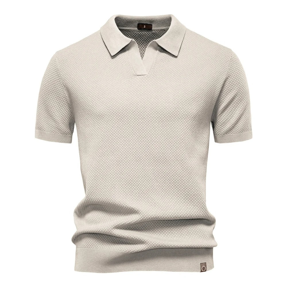 Men’s Textured Knit Polo Shirt