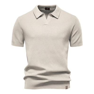 Men’s Textured Knit Polo Shirt