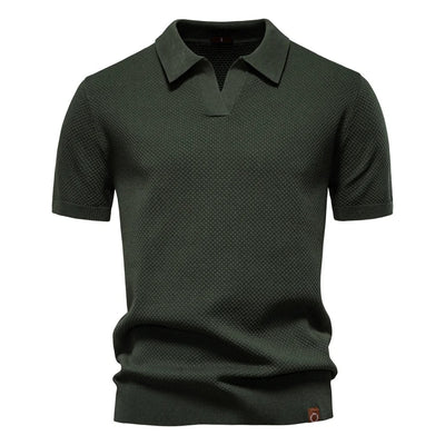 Men’s Textured Knit Polo Shirt