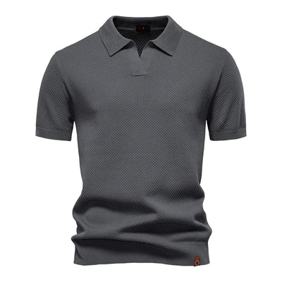Men’s Textured Knit Polo Shirt